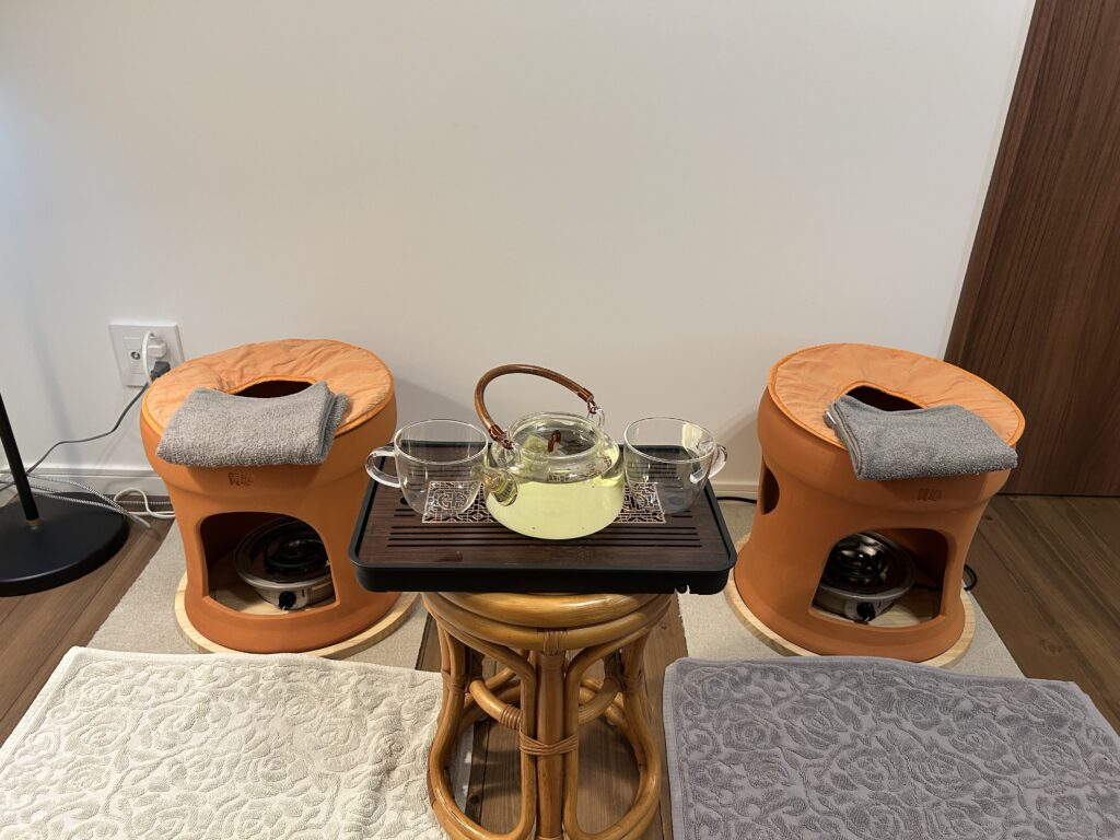 よもぎ蒸しの施術スペース